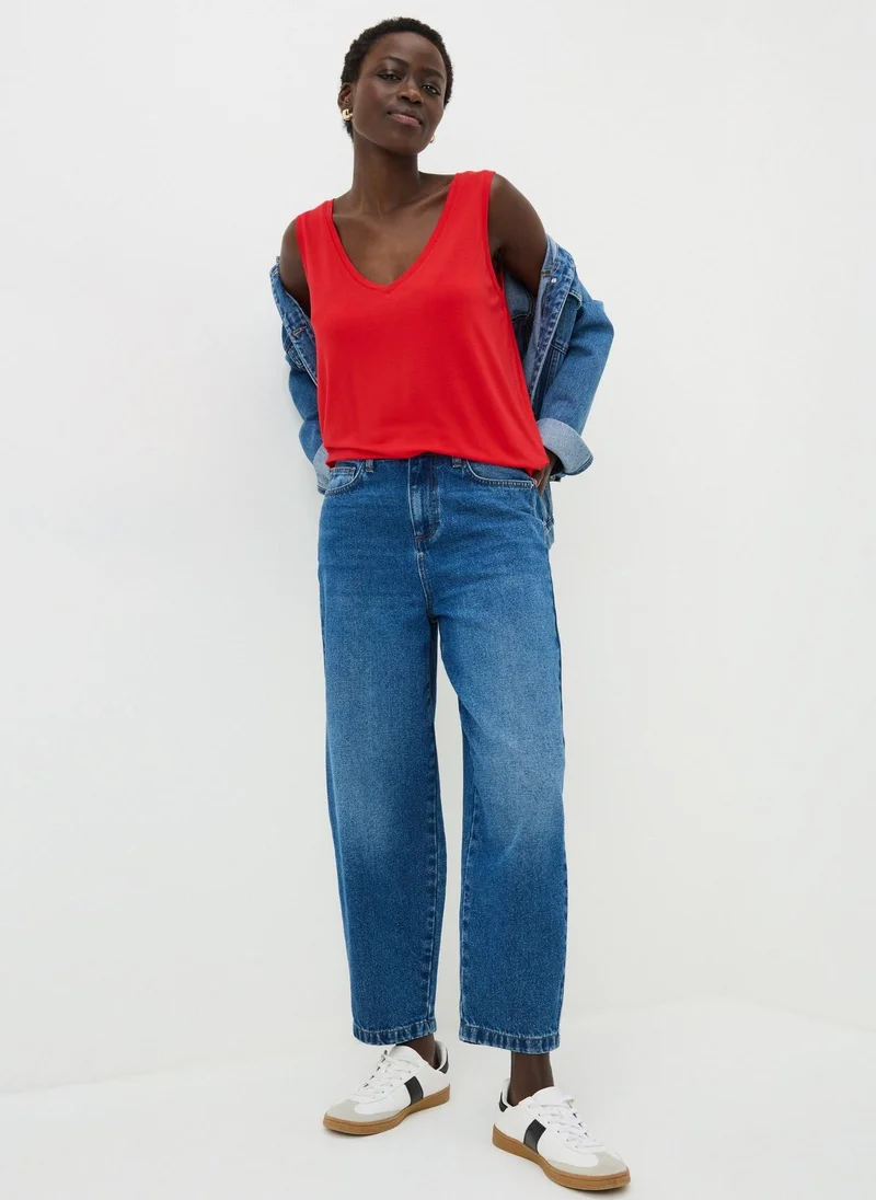 Matalan Red V-Neck Vest Top